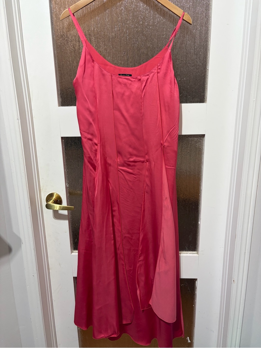 Massimo Dutti Pink Fuchsia Flowing Strappy Layered Maxi Dress | US 8